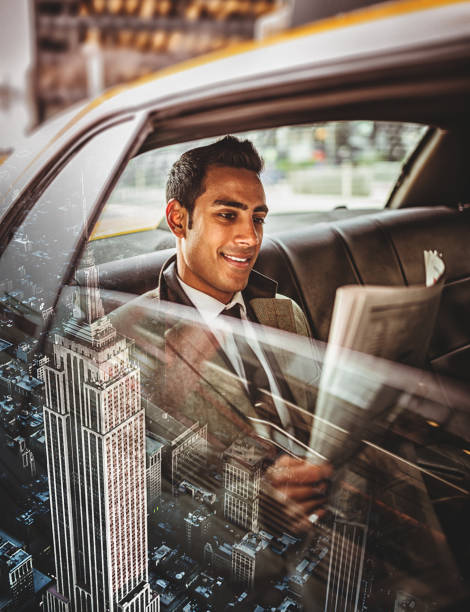 businessman in a cab